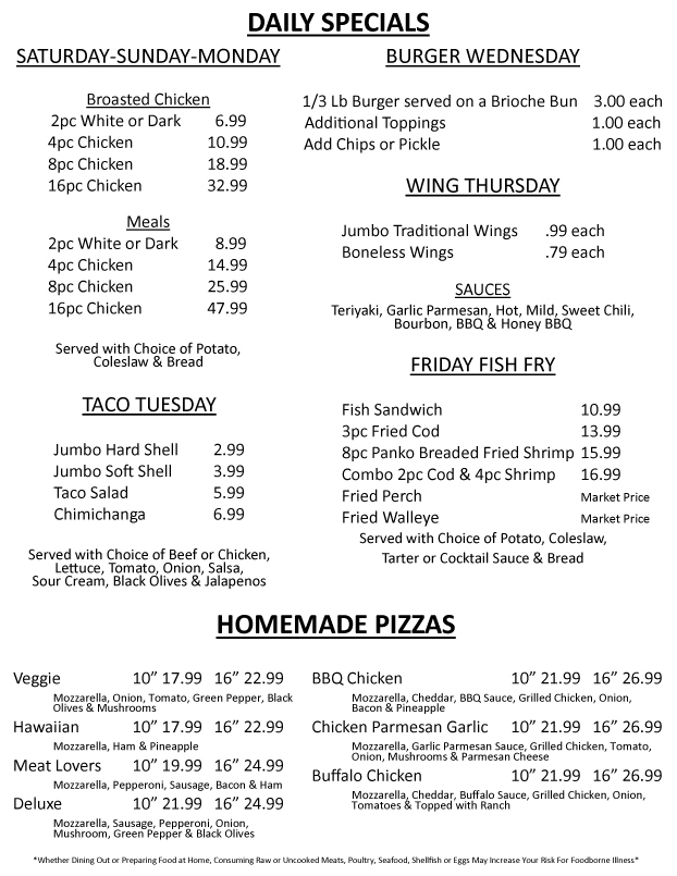 Food Menu Page 2
